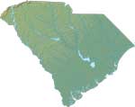 South Carolina relief map
